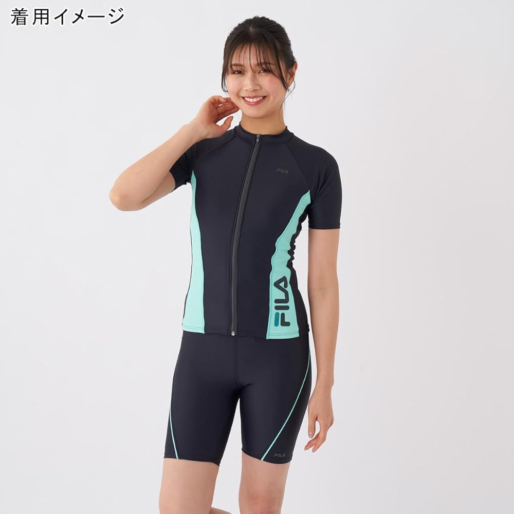 Amazon.co.jp: [FILA] レディース 無地 脇ロゴ ZIP 半袖
